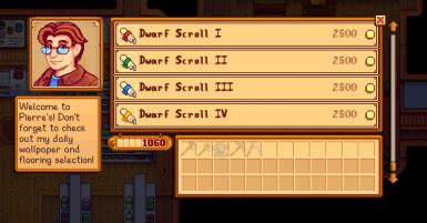 stardew valley dwarf scrolls