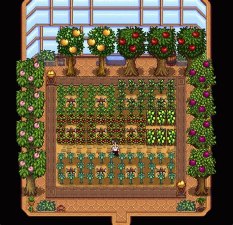 stardew valley fruit trees in greenhouse