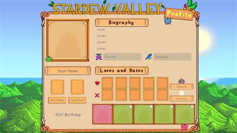 stardew valley profile maker