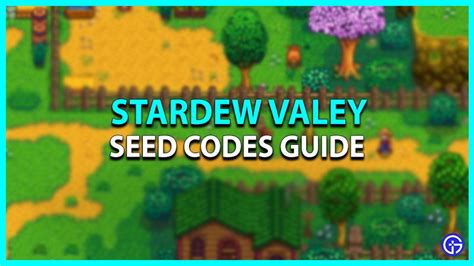 stardew valley seed codes