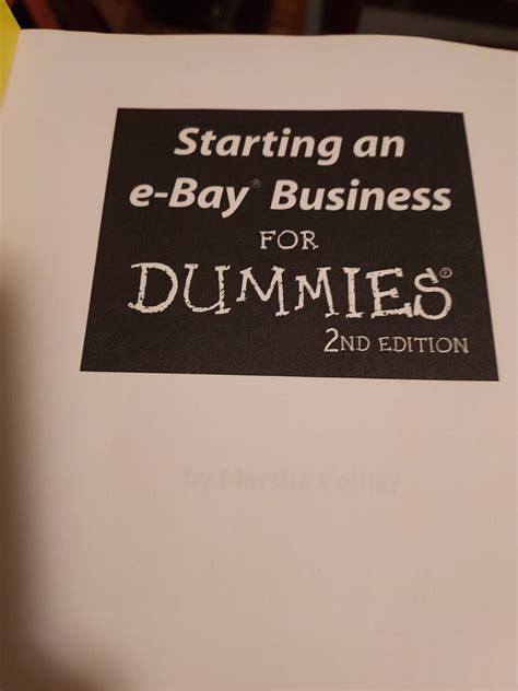 starting an ebay business for dummies second edition Doc