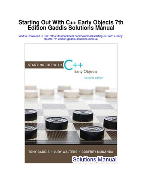 starting out with c early objects 7th edition solution manual pdf Kindle Editon
