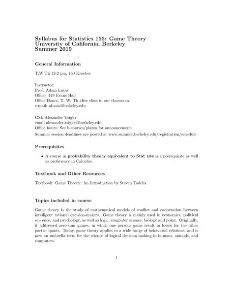 stat155 syllabus berkeley