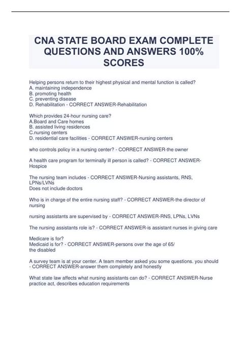 state board exam for cna Epub