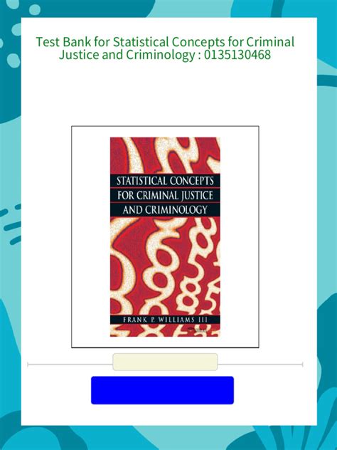 statistical concepts criminal justice criminology Ebook PDF
