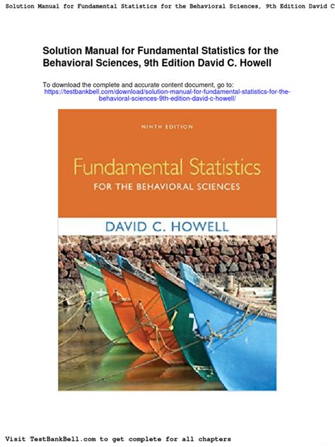 statistics for the behavioral sciences solutions manual PDF