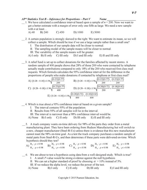 statistics test inference proportions part v answers Epub