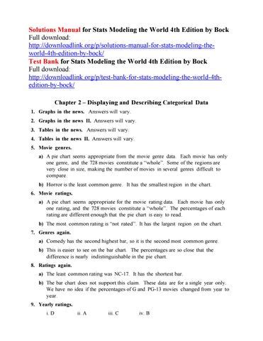 stats modeling the world 3rd edition answer key PDF