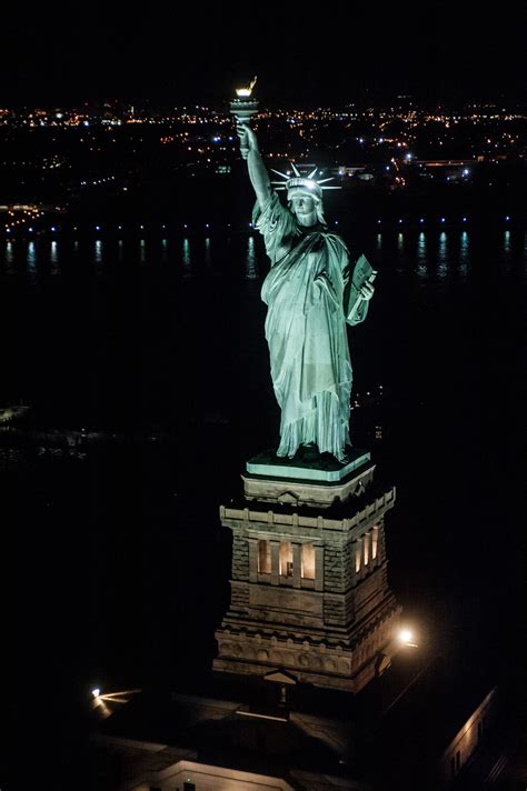 statue liberty at night