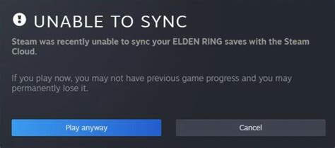 steam elden ring unable to sync msg