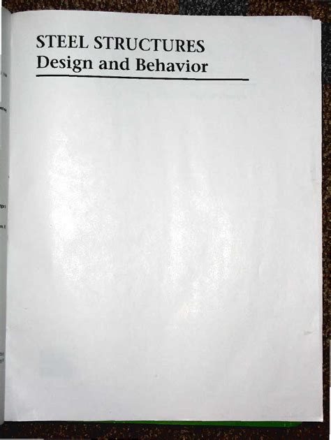 steel structures design behavior 5th edition PDF