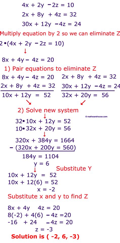 step by step system of equations solver