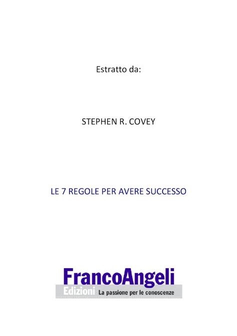 stephen r covey a le 7 regole per aver successo a pdf Kindle Editon