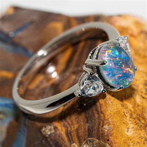 sterling silver opal ring