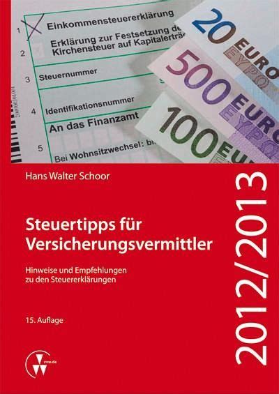 steuertipps versicherungsvermittler hans walter schoor ebook Doc