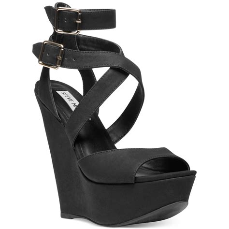 steve madden black platform sandals