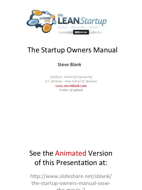 steven blank startup owners manual pdf download Epub