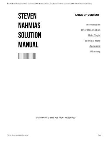 steven nahmias solution manual Doc