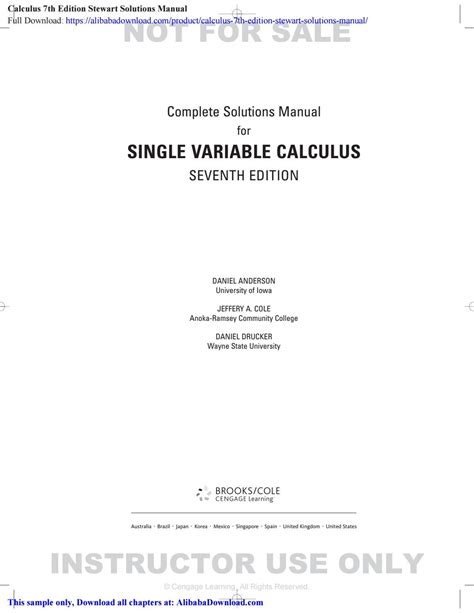 stewart calculus 7th edition solutions manual download PDF