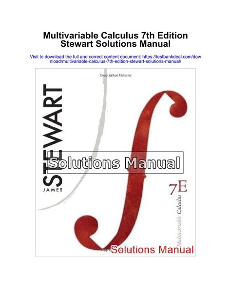 stewart multivariable calculus 7th edition solutions manual pdf Doc