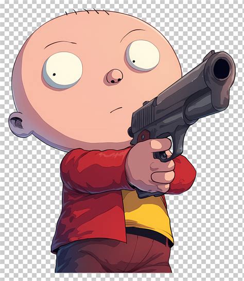 stewie griffin holding up a gun