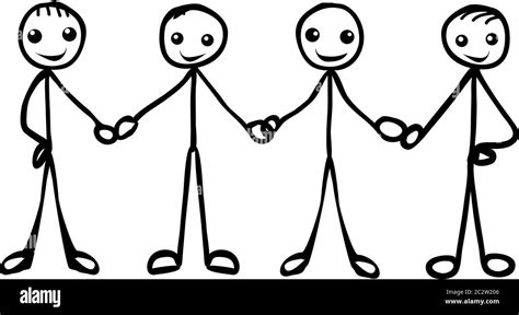 stick figure holding hands