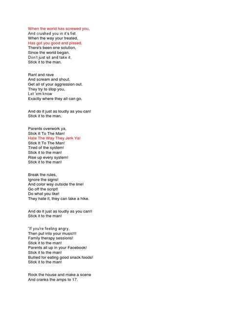 stick it to the man lyrics