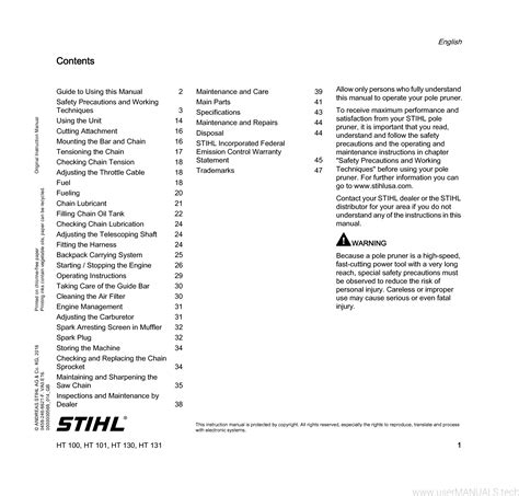 stihl ht 101 service manual Kindle Editon