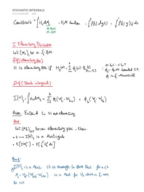 stochastic integrals stochastic integrals Doc