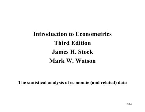 stock and watson econometrics solutions 3rd edition Doc