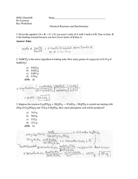 stoichiometric 11 determinations lab answers PDF