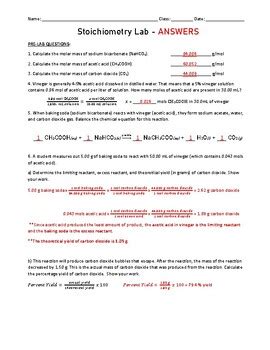 stoichiometry lab vinegar and baking soda answers Epub