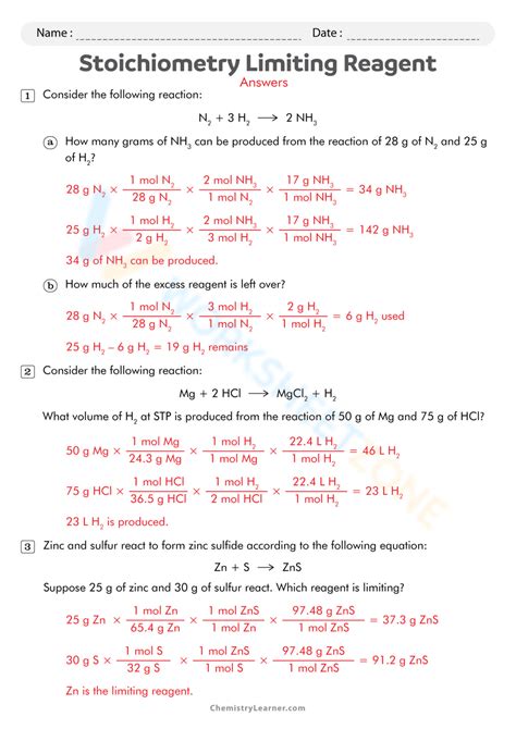 stoichiometry limiting reagent worksheet answers page 66 Epub