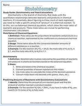 stoichiometry study guide for content Epub