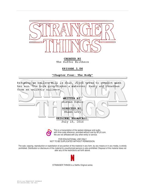 stranger things transcript