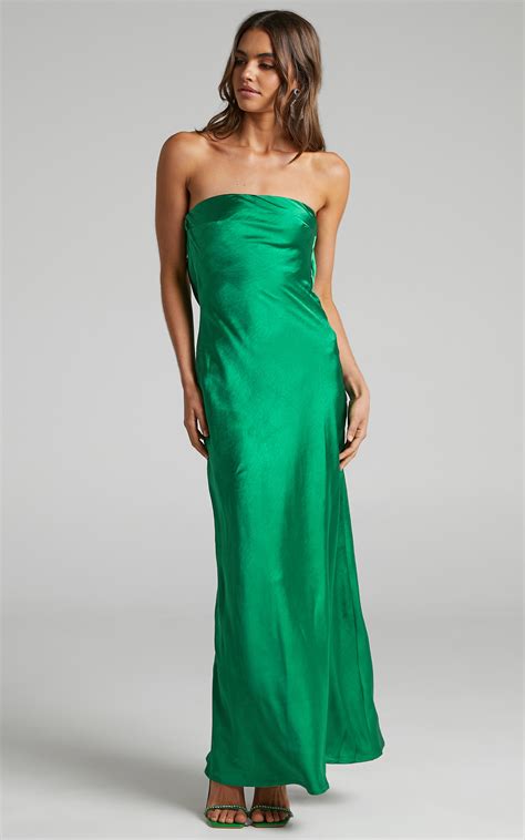 strapless silk dress