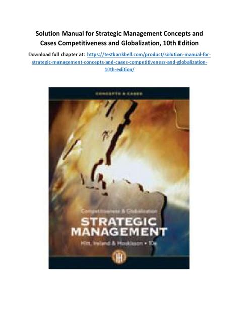 strategic management competitiveness and globalization concepts and cases 10th edition Epub