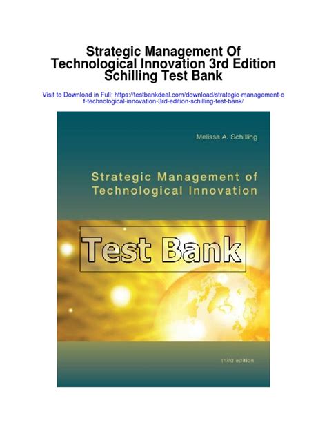 strategic management of technological innovation 3rd edition Epub