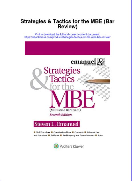 strategies tactics for mbe bar review PDF