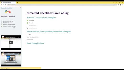 streamlit checkbox