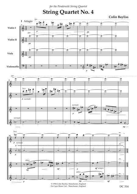 string quartet no4 score parts Kindle Editon