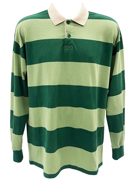 striped green polo shirt