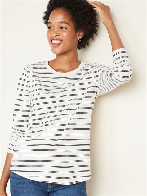 striped long sleeve t shirt ladies