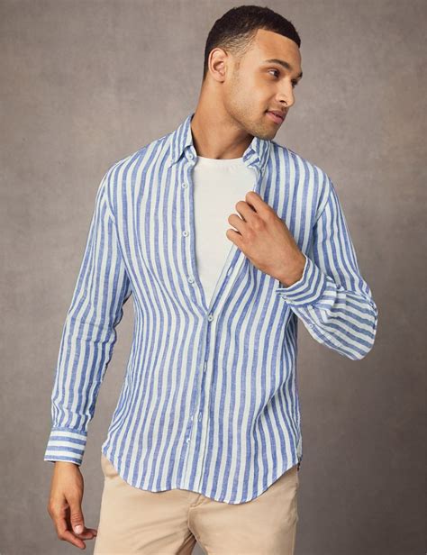 striped navy blue and white shirt