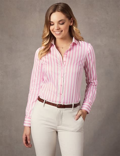 striped pink and white shirt