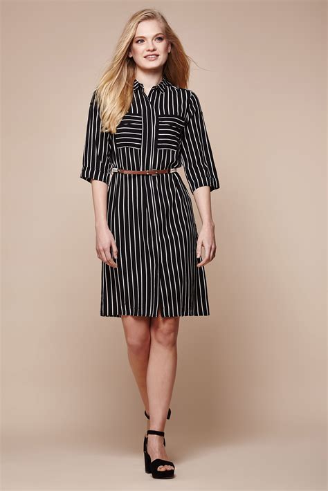 striped shirt dress womens