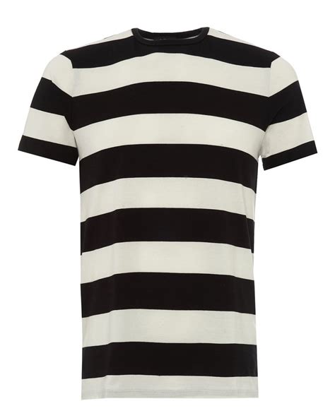 striped t shirt mens black and white