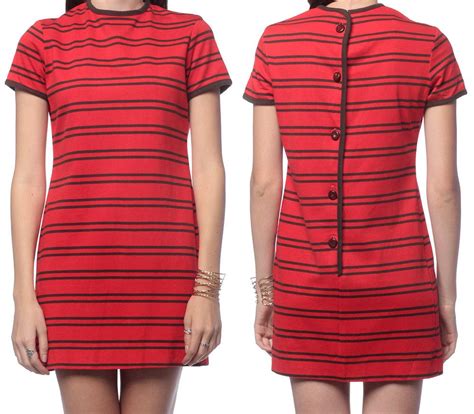 striped tshirt mini dresses from the 60s