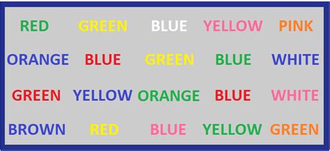 Stroop Test Printable