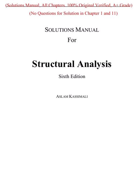 structural analysis aslam kassimali solution manual Kindle Editon